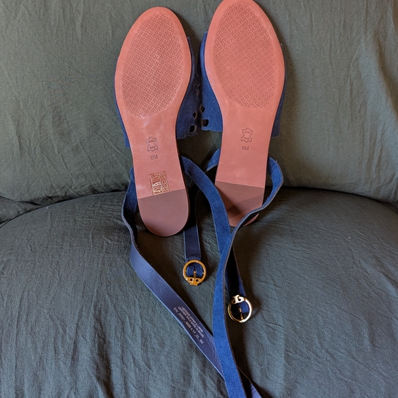 Tory Burch Blue Suede Women's Sandals - Picture 3 of 5